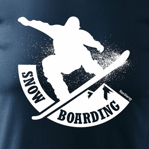 Koszulka ze snowboardem Snowboard męska granatowa REGULAR S na Arena.pl