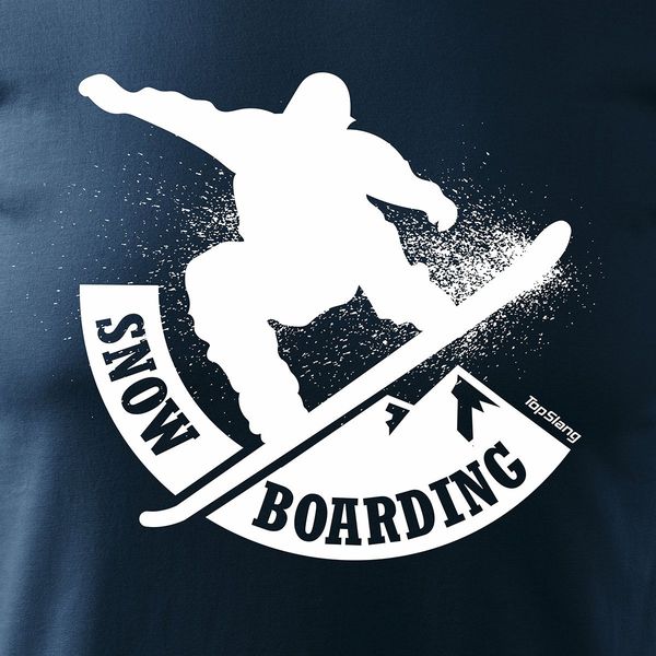 Koszulka ze snowboardem Snowboard męska granatowa REGULAR S zdjęcie 2