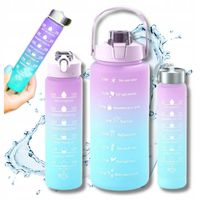 BIDON BUTELKA na WODĘ MOTYWACYJNA Zestaw 3 SZT. SHAKER FITNES 2L 0,7L 0,3L