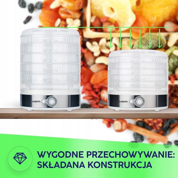 Suszarka do grzybów warzyw owoców 5-sit MPM MSG-11 zdjęcie 10