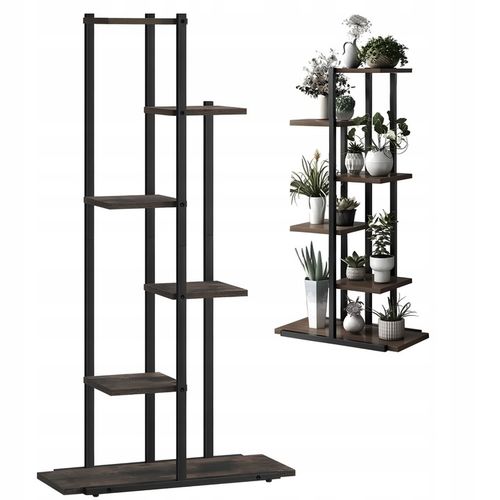 KWIETNIK METALOWY PIĘTROWY STOJĄCY STOJAK LOFT PÓŁKI NA KWIATY DĄB WYSOKI na Arena.pl