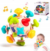 ZABAWKA SENSORYCZNA KULA GRYZAK DLA DZIECI I NIEMOWLĄT MONTESSORI ZABAWA