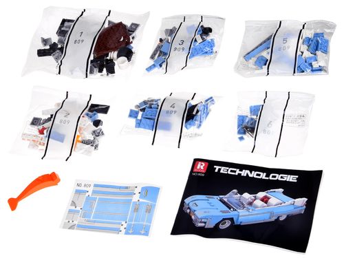 ZESTAW BŁĘKITNE AUTO KLOCKI DO UKŁADANIA na Arena.pl