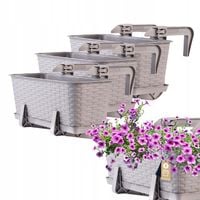 KADAX 3x Skrzynka Balkonowa Doniczka 40cm Uchwyty