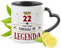 Na Urodziny 22 22Gie Kubek Czarny Z Uszkiem W Kształcie Serca Na Prezent