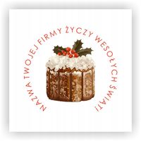 Naklejki samoprzylepne świąteczne z Logo Życzeniami na paczkę towar karton