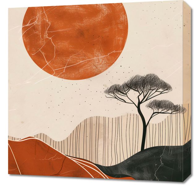 Obraz 60x60cm Afrykański Zachód Słońca zdjęcie 1