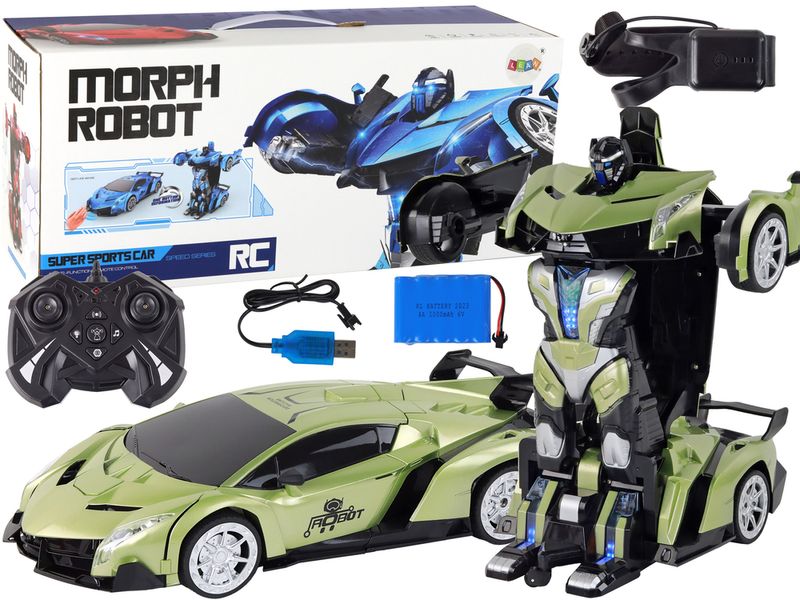 Samochód- Robot Transformacja R/C 1:10 Zielony Sterowanie Gestami zdjęcie 1