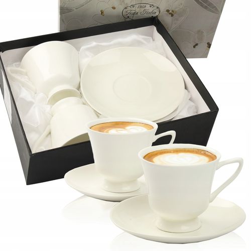 ZESTAW NA PREZENT FILIŻANEK 220 ML Z TALERZYKAMI PORCELANA DO KAWY HERBATY na Arena.pl
