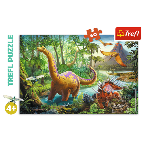 Puzzle - 60 - Wędrówka dinozaurów - Trefl 17319 na Arena.pl