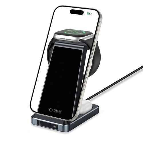 tech-protect qi15w-a26 3in1 wireless charger black na Arena.pl