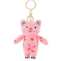 brelok do kluczy pluszowy kotek różowy w ciapki brl396r