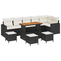 Zestaw Sof na Ogród 10 pcs Czarny polirattan