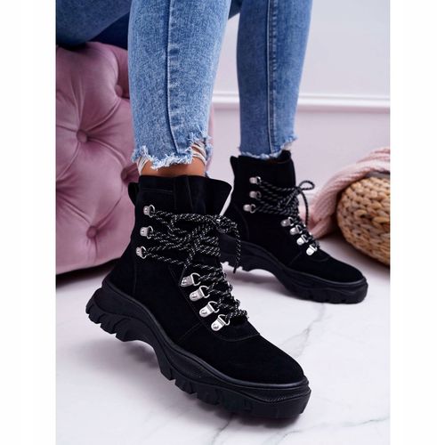 Damskie Botki Trapery Sergio Leone Czarne r.38 na Arena.pl