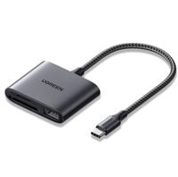czytnik kart + usb, ugreen cm387, usb-c (czarny)