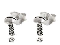 Delikatne oksydowane srebrne kolczyki celebrytki grzyby grzybki mushrooms srebro 925 K2929