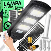 LAMPA ULICZNA LED SOLARNA MOCNA 2000W CZUJNIK RUCHU ZMIERZCHU UCHWYT PILOT
