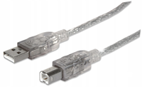 Kabel USB B - USB A Manhattan 345408 5 m srebrny