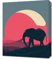 Obraz 50x60cm Słoń przy Czerwieni
