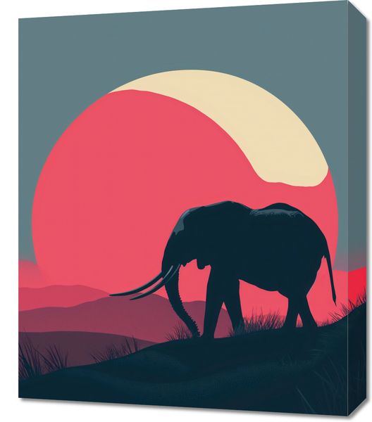 Obraz 50x60cm Słoń przy Czerwieni zdjęcie 1