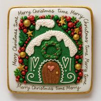 CIASTKO LUKROWANE ŚWIĄTECZNA KAMIENICA KWADR ROZ.L RĘCZNIE ROBIONE