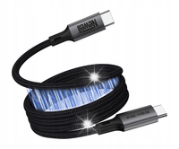KABEL USB-C - USB-C PD 100W MOCNY OPLOT 100CM PD NEWELL MAGNETYCZNA SPIRALA