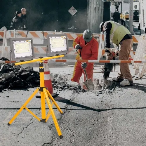 Halogen LED Statyw Stojak Budowlany Naświetlacz 2x50W /100W Przewód Mufa na Arena.pl