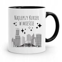 Kubek Czarny Dla Kuriera Najlepszy W Mieście Z Nadrukiem Ze Zdjęciem