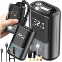 KOMPRESOR AKUMULATOROWY SAMOCHODOWY BEZPRZEWODOWY pompka + POWERBANK LED