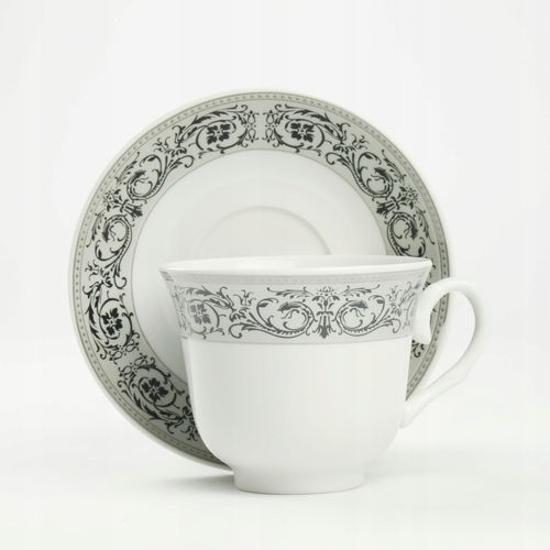 ZESTAW FILIŻANEK Z TALERZYKAMI NA PREZENT 250 ML PORCELANA DO KAWY HERBATY na Arena.pl