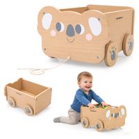 Wózek na zabawki Mamabrum drewniany Koala z bawełnianą liną, 5,54 l