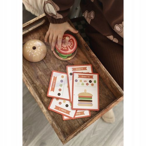 WOOPIE GREEN Drewniany Burger Układanka Klocki Kanapka Karty Klocki 15 na Arena.pl