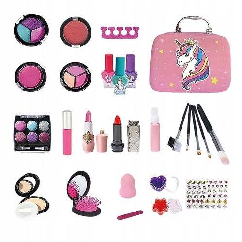 KUFEREK KOSMETYKÓW Zestaw do MAKIJAŻU I PAZNOKCI DLA DZIECI DOMOWE SPA na Arena.pl