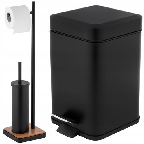 Zestaw łazienkowy KOSZ NA ŚMIECI stojak NA PAPIER TOALETOWY szczotka DO WC na Arena.pl