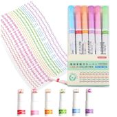 Markery do dekoracji pisania kolorowe wzorki zestaw 6 stempelki pieczątki