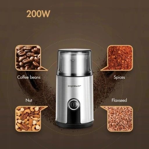 Aigostar Kompaktowy młynek elektryczny 200W do kawy orzechów ziaren zdjęcie 3
