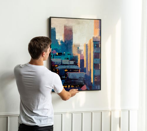 Plakat metropolis metropolia street art 40x50 cm w czarnej ramie na Arena.pl