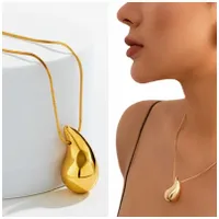 Naszyjnik łańcuszek złoty KROPLA łezka