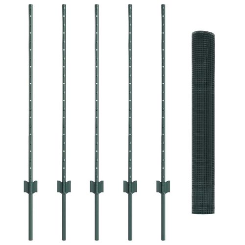 Ogrodzenie z słupkami Zielony 1 x 10 m Stal na Arena.pl