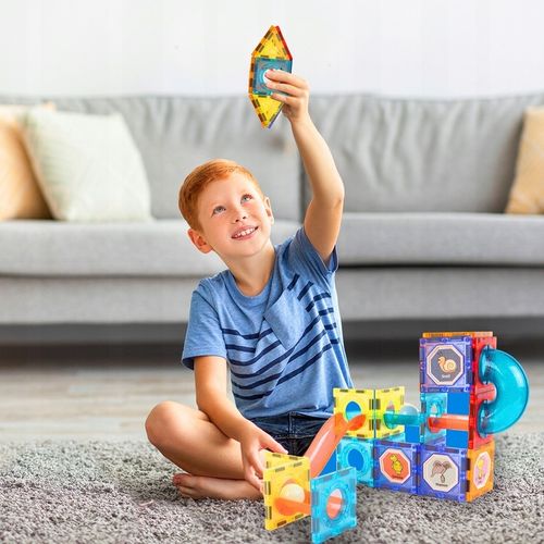 KLOCKI MAGNETYCZNE KONSTRUKCYJNE TOR KULKOWY RAINBOW MAGNETIC TILES PANELE na Arena.pl