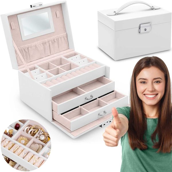 Szkatułka na biżuterię MS-700 Massido - biała zdjęcie 1