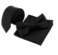 zestaw MUCHA męska +KRAWAT +POSZETKA czarne