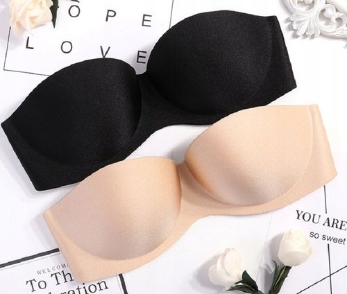 BIUSTONOSZ BARDOTKA PUSH UP BEZ RAMIĄCZEK FISZBIN SILIKONOWY TYŁ DAMSKI B na Arena.pl