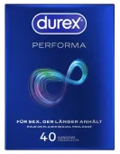 durex performa 40 szt. - anatomiczne prezerwatywy z opoźniającym żelem