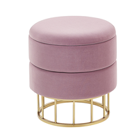 Puf ze schowkiem ø 37 cm różowy ELGIN