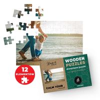 FOTO PUZZLE DREWNIANE z TWOJEGO ZDJĘCIA NA PREZENT 12 ele 60x40cm