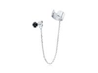 ELEGANCKA KLASYCZNA NAUSZNICA NA MAŁŻOWINĘ EAR CUFF Z ŁAŃCUSZKIEM SREBRO