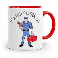 Kubek Czerwony Prezent Dla Hydraulika Najlepszy Z Nadrukiem Ze Zdjęciem