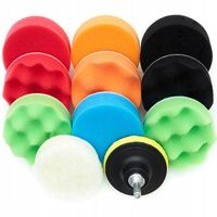 ZESTAW POLERSKI 80MM GĄBKI FLOTER DYSK M14 PAD FUTERKO NA WIERTARKĘ 12 EL.