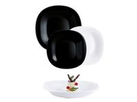 2 x Serwis obiadowy Carine Luminarc 18 el czarno biały